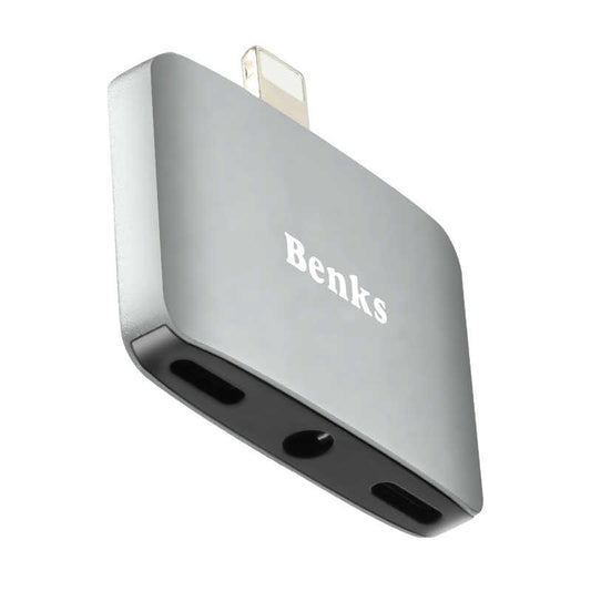 Benks U32 Lightning 3 in 1 Audio Adapter Gray