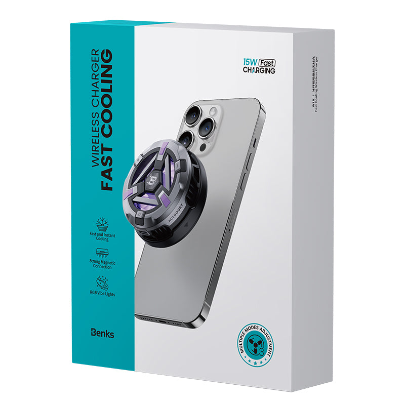 Benks W10 15W Wireless Charging Phone Cooling Fan Black
