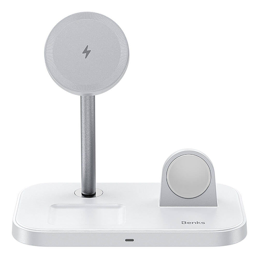 Benks W16 3in1 Phone & Smartwatch & Headphone Wireless Charging Stand White