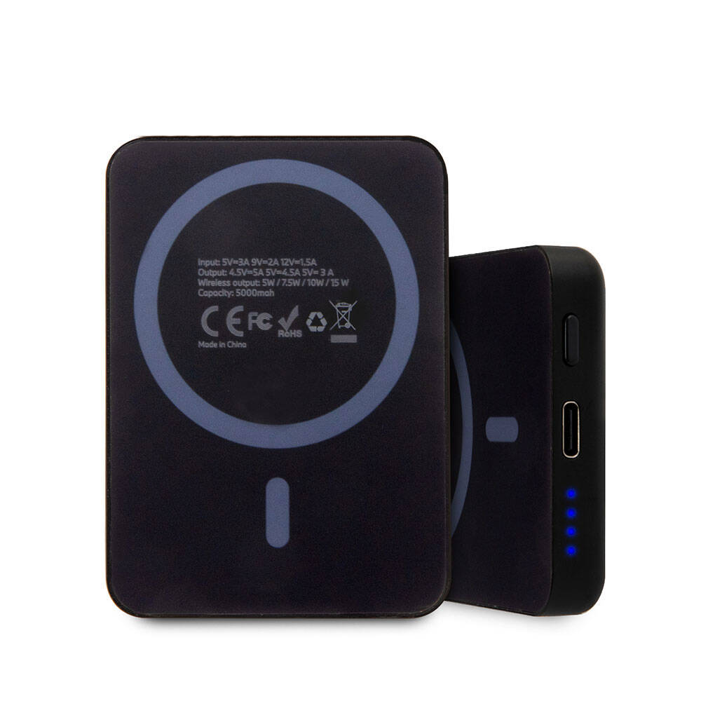 BMW LED Light Display M-safe Magnetic Original Licensed Powerbank 5000 Mah Black