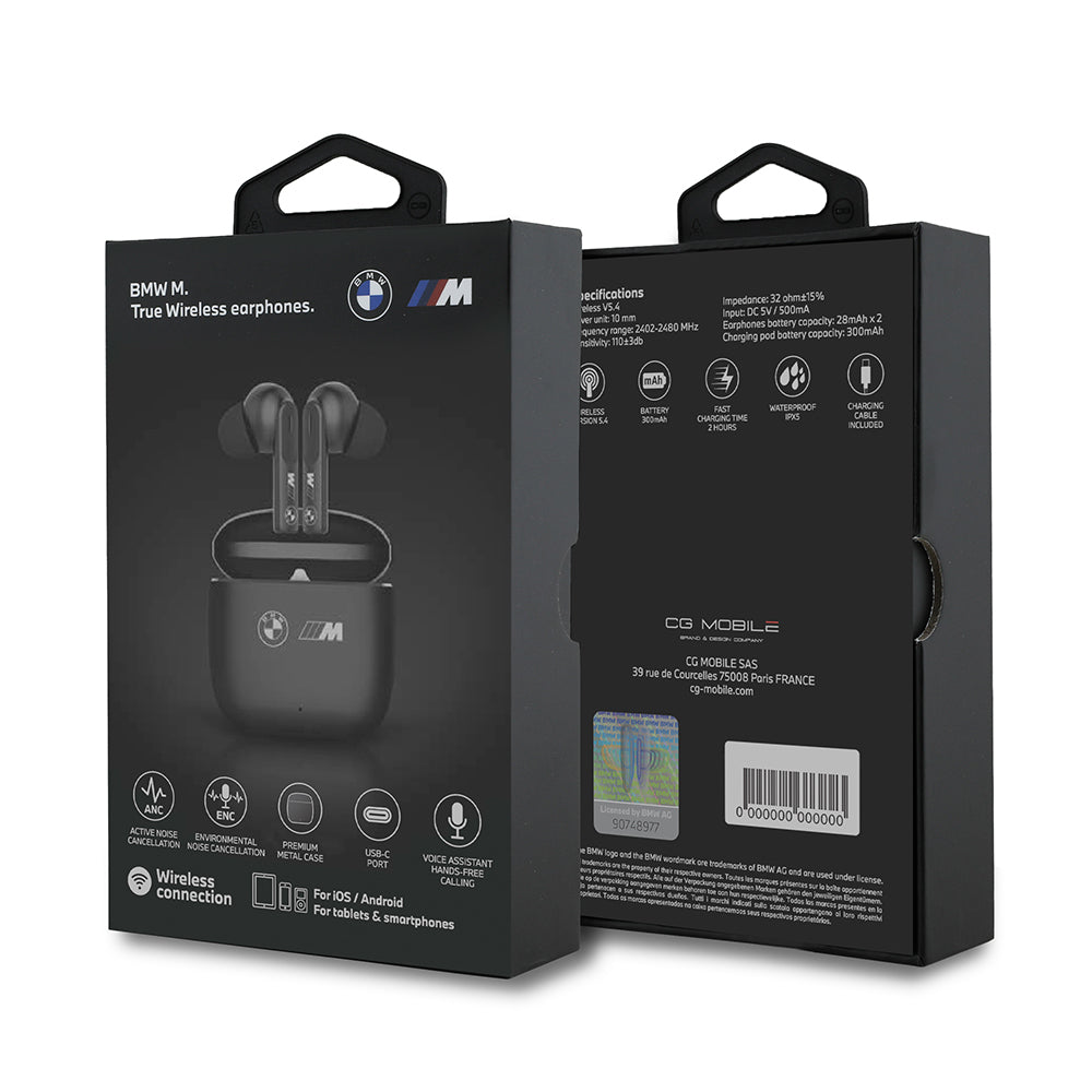 BMW Orjinal Lisanslı ANC/ENC Özellikli Baskı Logolu Bluetooth Kulaklık v5.4 Siyah