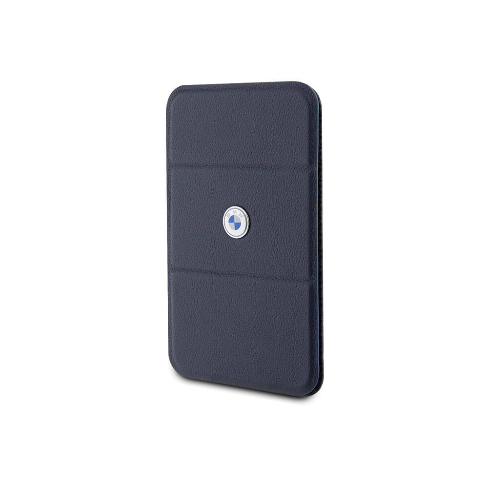 BMW Original Licensed Metal Logo Magnetic Card Holder with Stand, Navy Blue