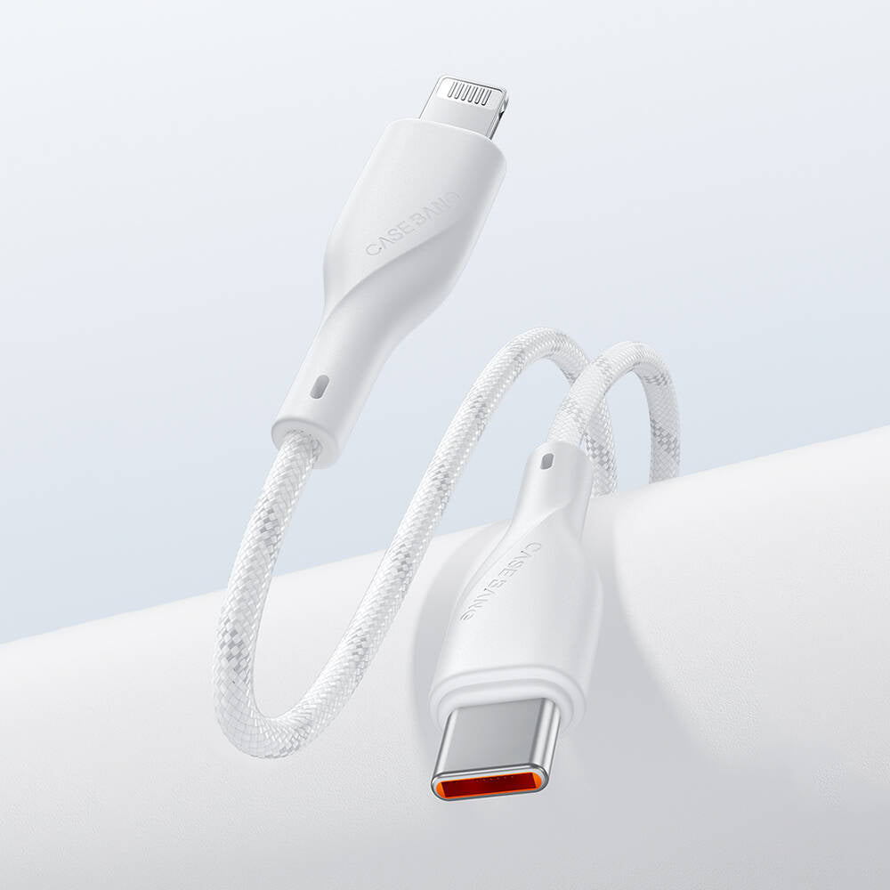 Casebang Type-C To Lightning Hızlı Şarj Özellikli Örgülü 27W PD Kablo 2m Beyaz