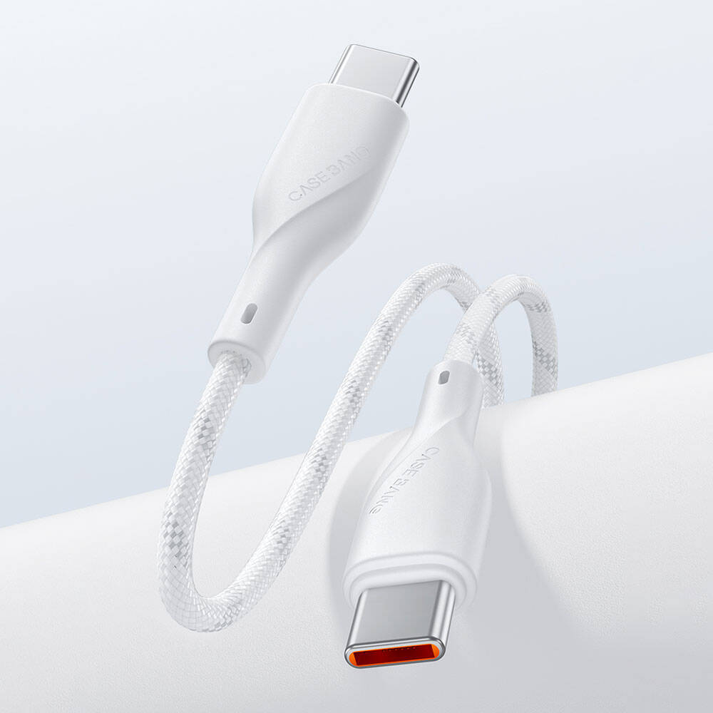 Casebang Type-C To Type-C Hızlı Şarj Özellikli Örgülü 60W PD Kablo 1m Beyaz