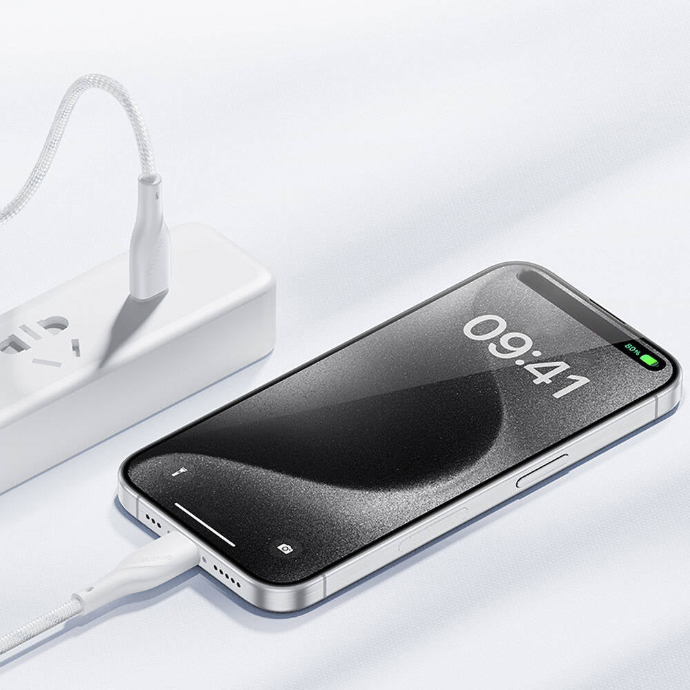 Casebang Type-C To Type-C Hızlı Şarj Özellikli Örgülü 60W PD Kablo 2m Beyaz