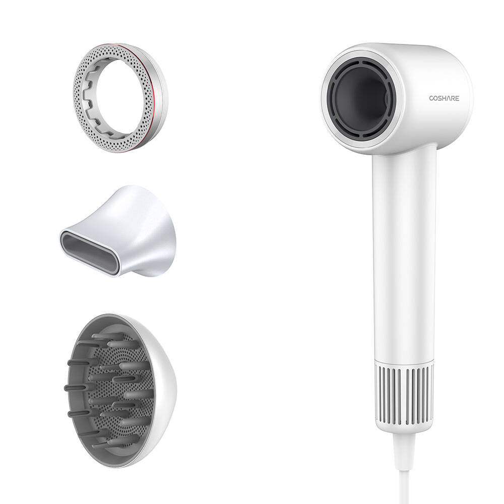 Coshare HD10E SuperFlow1 Ion Technology LED Light Hair Dryer White