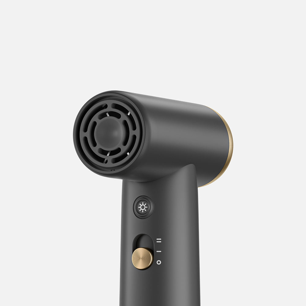 Coshare HP10E Mini Hair Dryer with Temperature LED Light Black