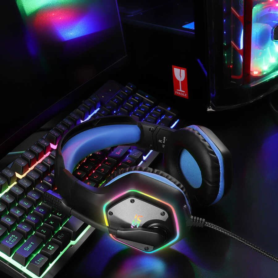 Eksa E1000 USB Headset Black-Red