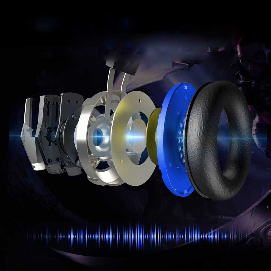 Eksa E800 3.5mm Headphones Black-Blue