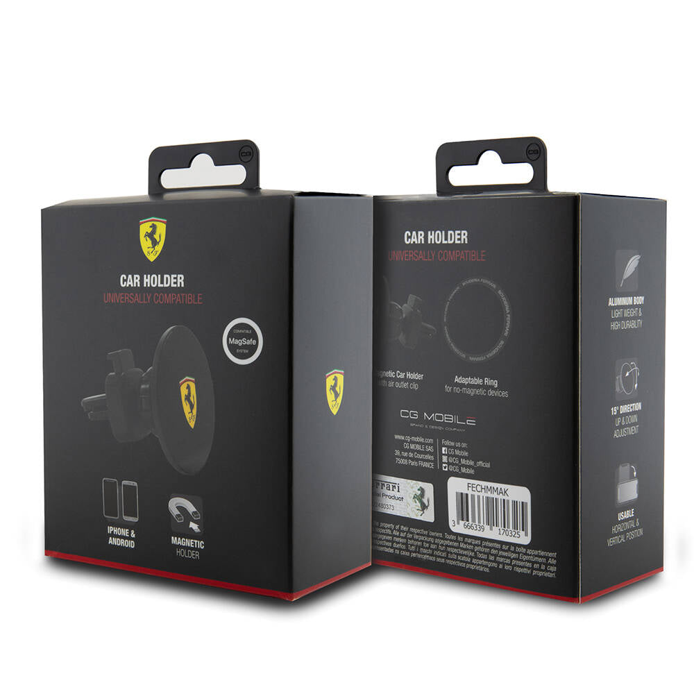 Ferrari Original Licensed Vent Design Magnetic Shield Car Phone Holder Black