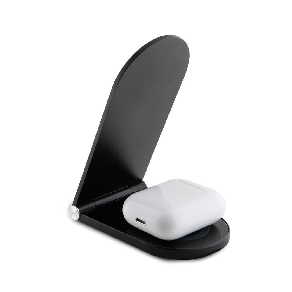 Ferrari Original Licensed Foldable Magnetic Wireless Charging Stand with Printed Shield Logo, Black