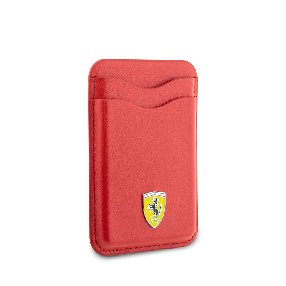 Ferrari Orjinal Lisanslı Magnetik Metal Logolu PU Deri Kartlık Siyah