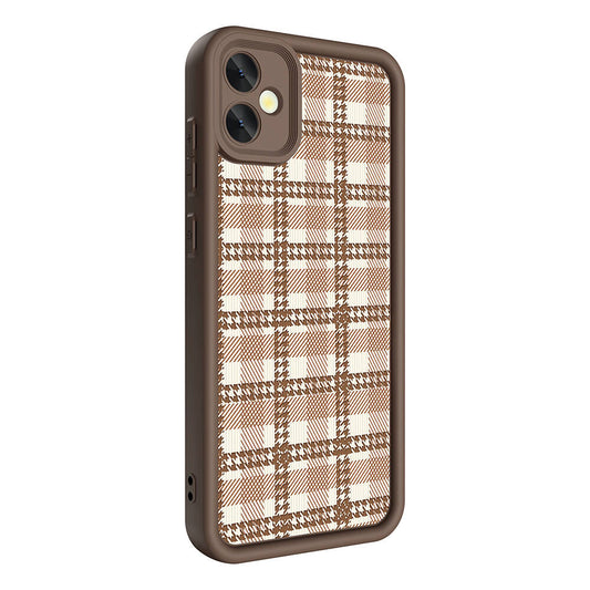 Galaxy A05 Case Camera Protection Printed Back Surface Zore Classy Cover Light Brown