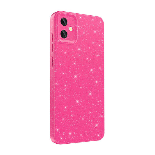 Galaxy A05 Case Camera Protection Glitter Luxury Zore Cotton Cover Pink Dark