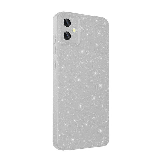 Galaxy A05 Case Camera Protection Glitter Luxury Zore Cotton Cover Silver