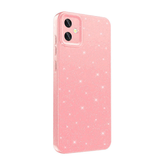 Galaxy A05 Case Camera Protection Glitter Luxury Zore Cotton Cover Pink