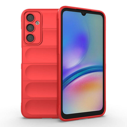 Galaxy A05S Case Flexible TPU Hollow Back Surface Design Zore Ethnic Silicone Cover Red