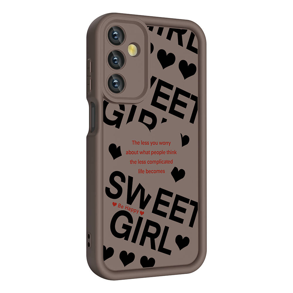 Galaxy A05S Case Camera Protection Printed Back Surface Zore Classy Cover Black