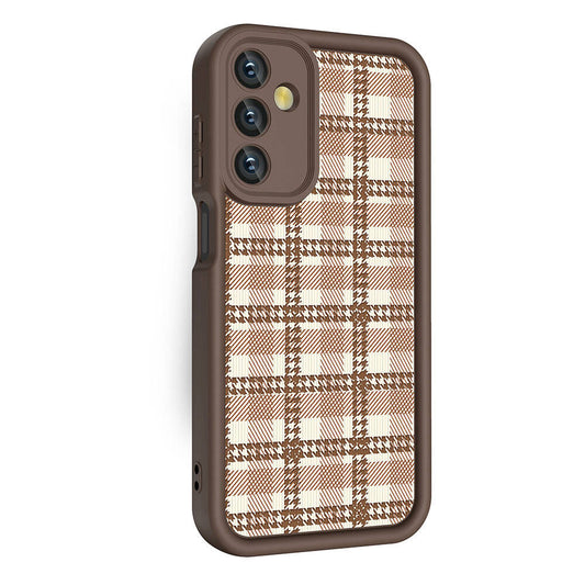 Galaxy A05S Case Camera Protection Printed Back Surface Zore Classy Cover Light Brown