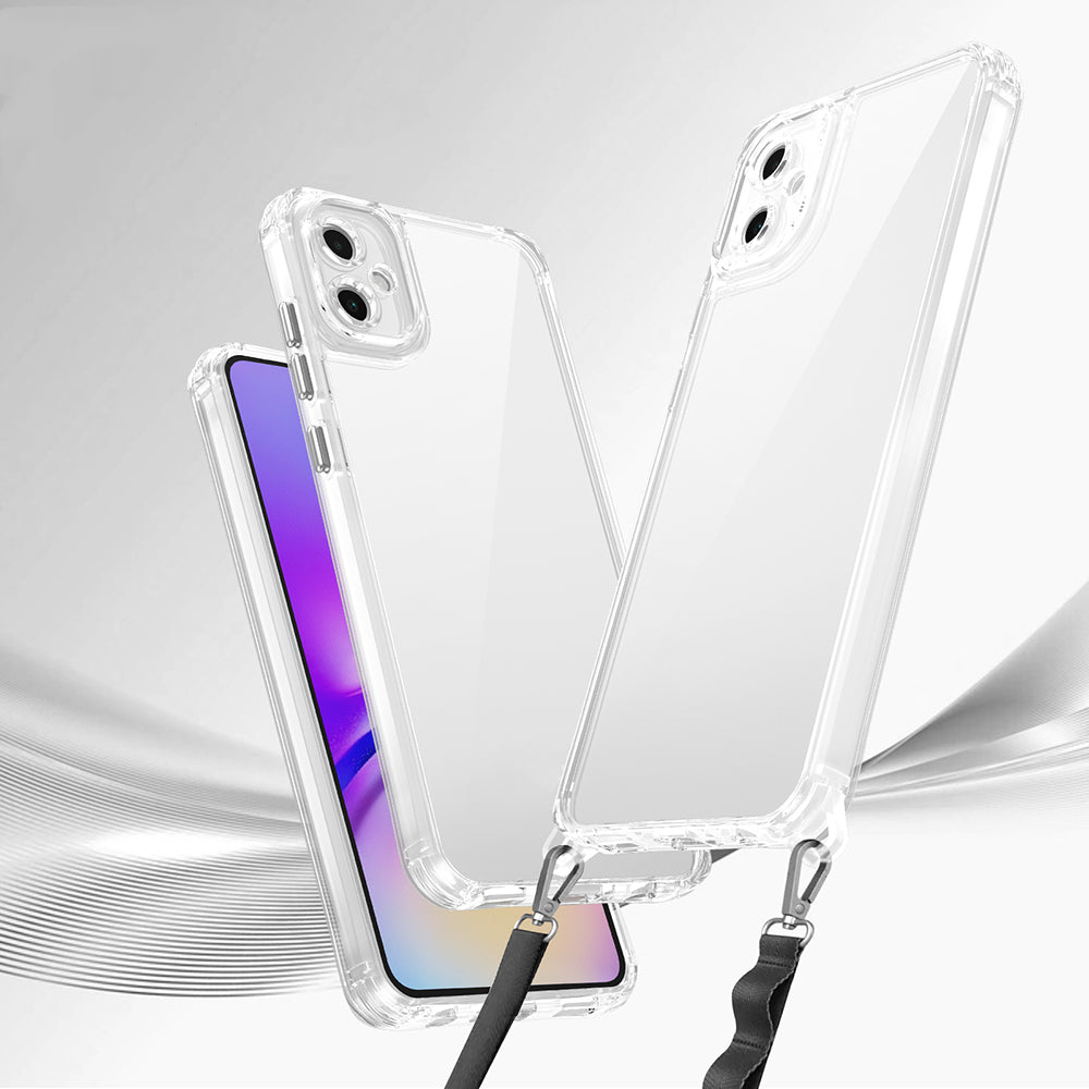 Galaxy A06 Case Airbag Detachable Strap Zore Snap Silicone Cover Transparent