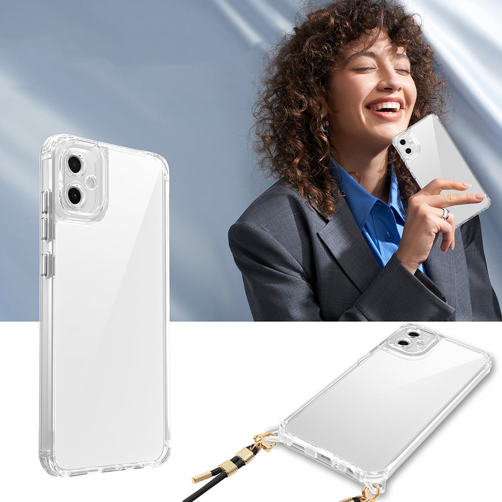 Galaxy A06 Case Airbag Detachable Strap Zore Snap Silicone Cover Transparent