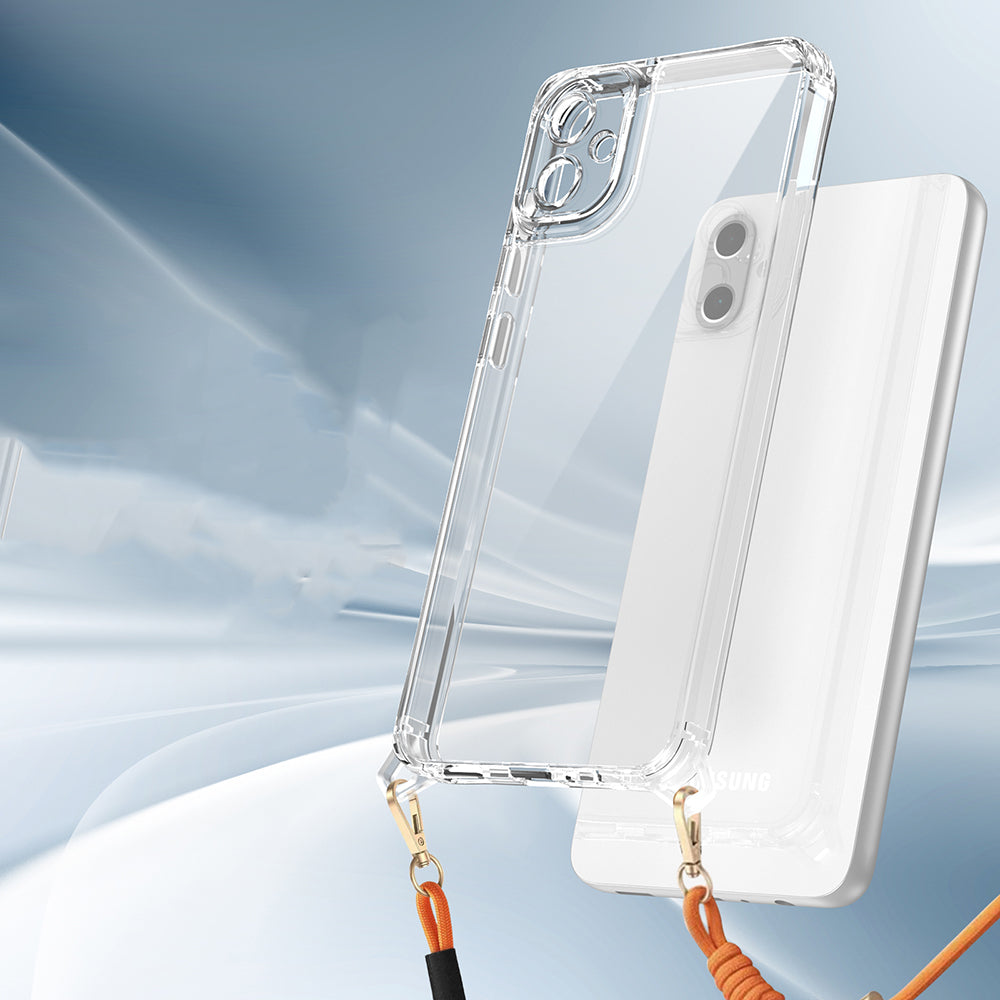 Galaxy A06 Case Airbag Detachable Strap Zore Snap Silicone Cover Transparent