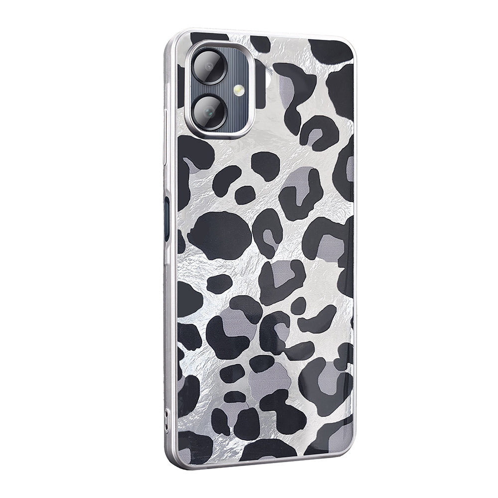 Galaxy A06 Case Patterned Zore Mep Cover Gray Leopard