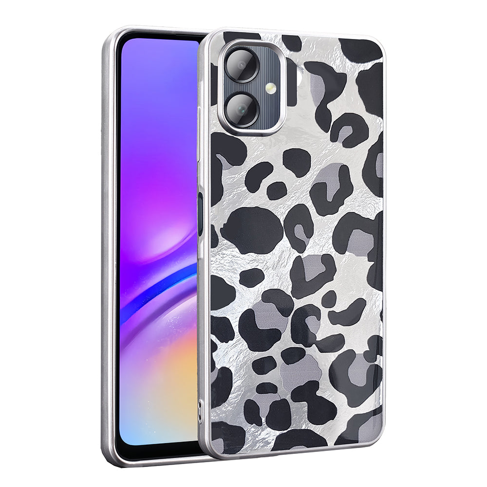 Galaxy A06 Case Patterned Zore Mep Cover Gray Leopard