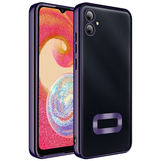 Galaxy A06 Kılıf Kamera Korumalı Logo Gösteren Zore Omega Kapak Derin Mor