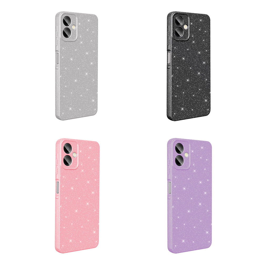 Galaxy A06 Case Camera Protection Glitter Luxury Zore Cotton Cover Light Pink