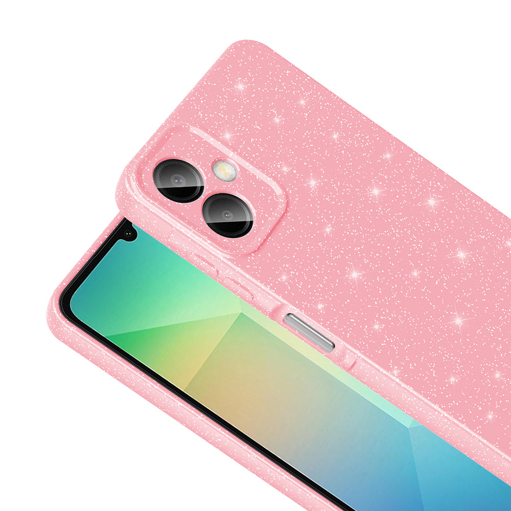 Galaxy A06 Case Camera Protection Glitter Luxury Zore Cotton Cover Light Pink