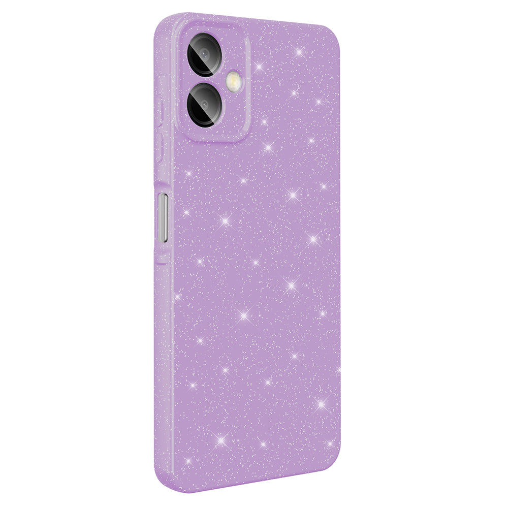 Galaxy A06 Case Camera Protection Glitter Luxury Zore Cotton Cover Silver