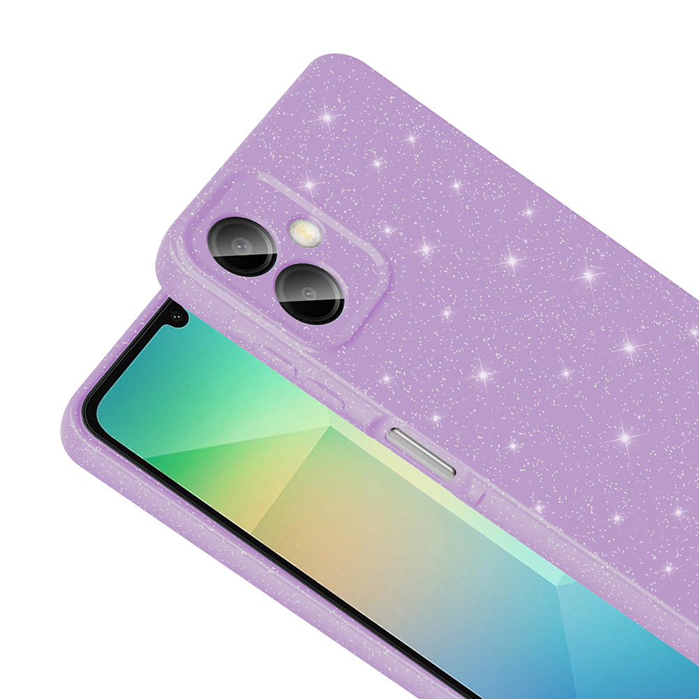 Galaxy A06 Case Camera Protection Glitter Luxury Zore Cotton Cover Silver