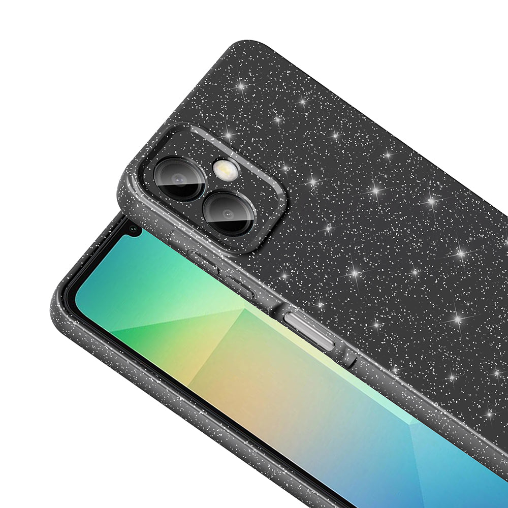 Galaxy A06 Case Camera Protection Glitter Luxury Zore Cotton Cover Silver