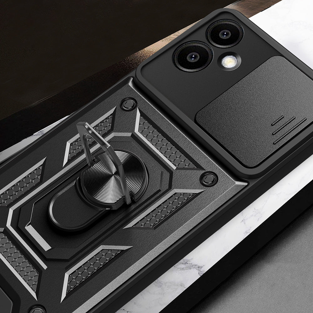 Galaxy A06 Case Magnetic Stand Camera Protection Zore Sliding Vega Cover Black