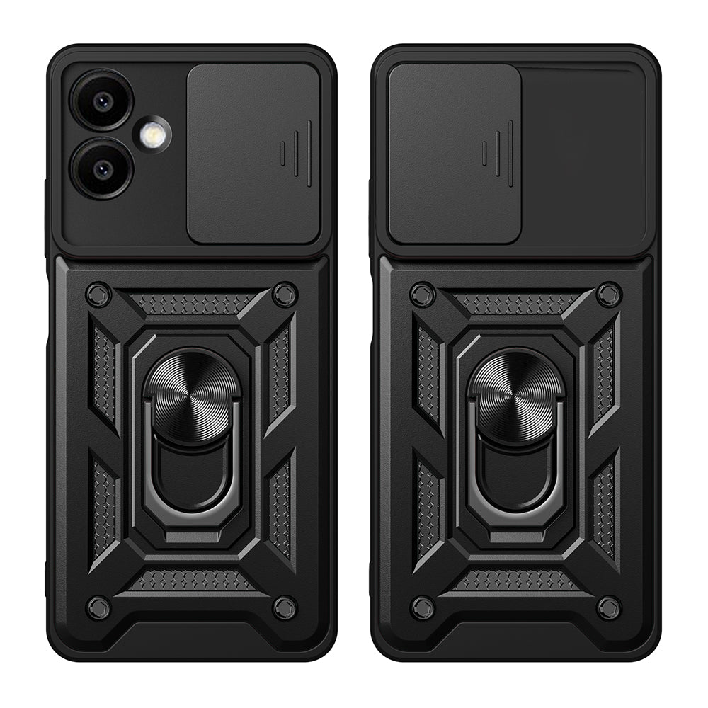 Galaxy A06 Case Magnetic Stand Camera Protection Zore Sliding Vega Cover Black