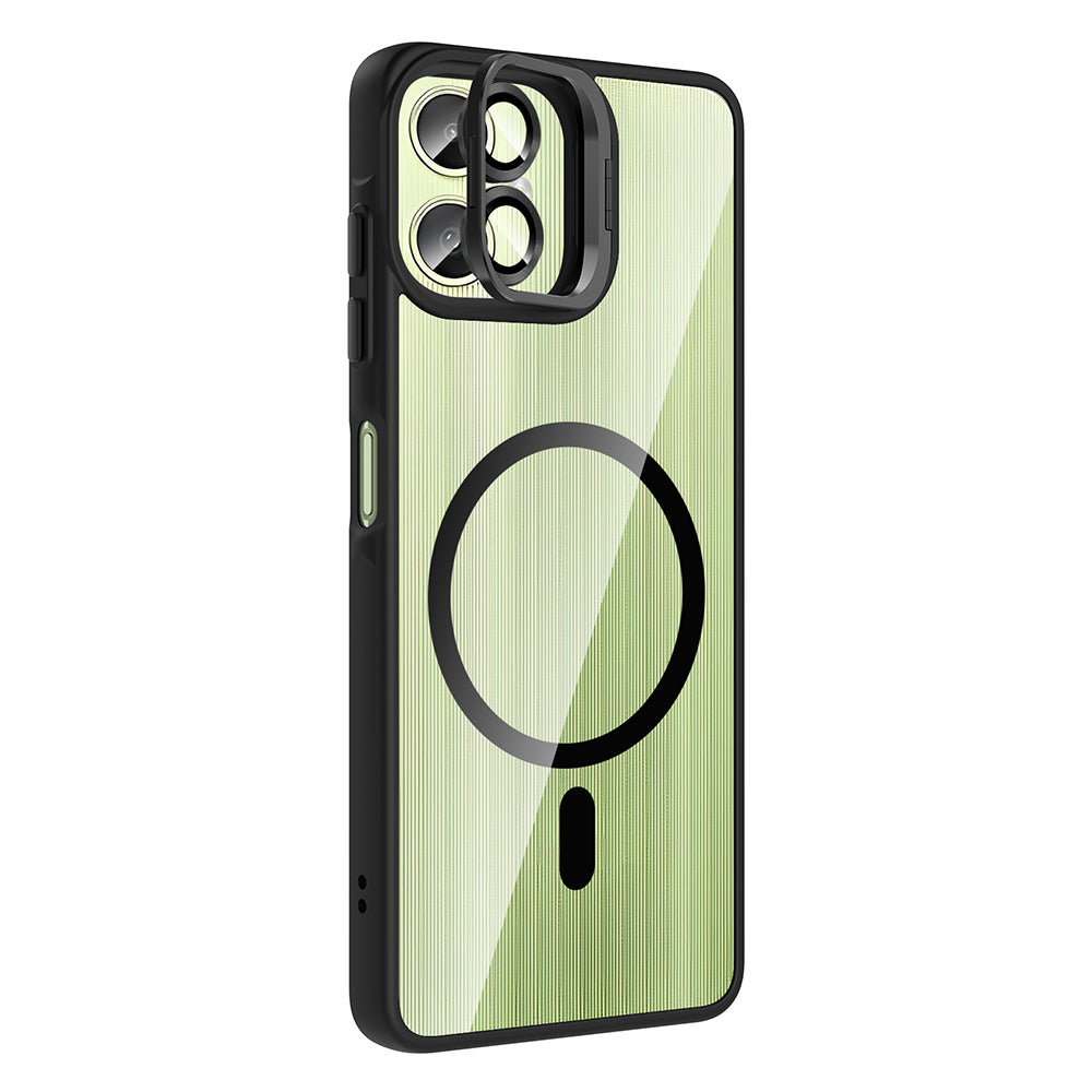 Galaxy A06 Case with Stand and Camera Lens Gift, M-Safe Charging Feature, Zore Etro Cover Pink