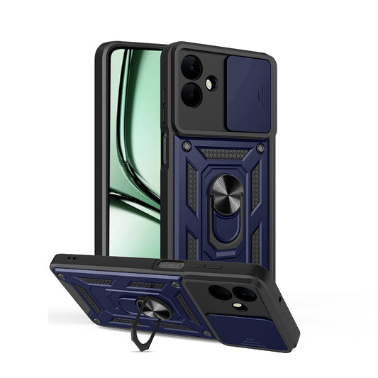 Galaxy A07 Case Magnetic Stand Camera Protection Zore Sliding Vega Cover Blue