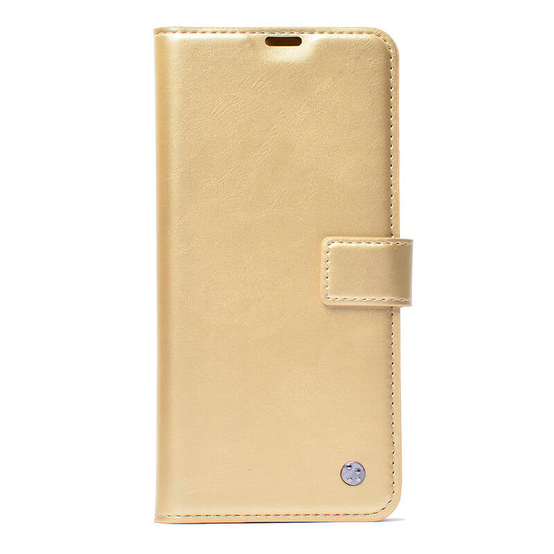 Galaxy A07 Case Zore Kar Deluxe Flip Cover Gold