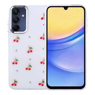 Galaxy A15 Case Airbag Design Glitter Transparent Zore Polar Cover Tulip