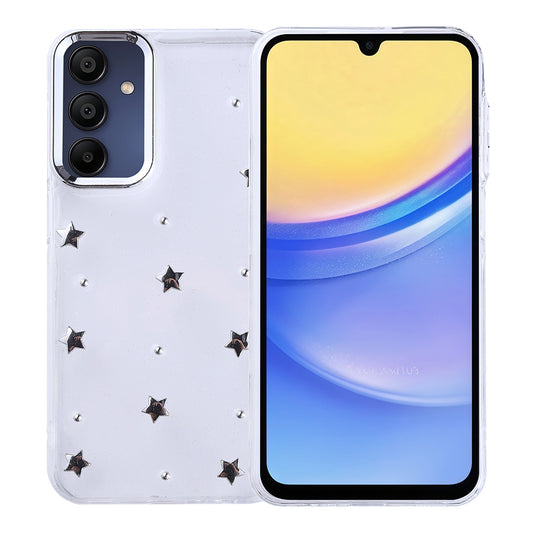 Galaxy A15 Case Airbag Design Glitter Transparent Zore Polar Cover Star