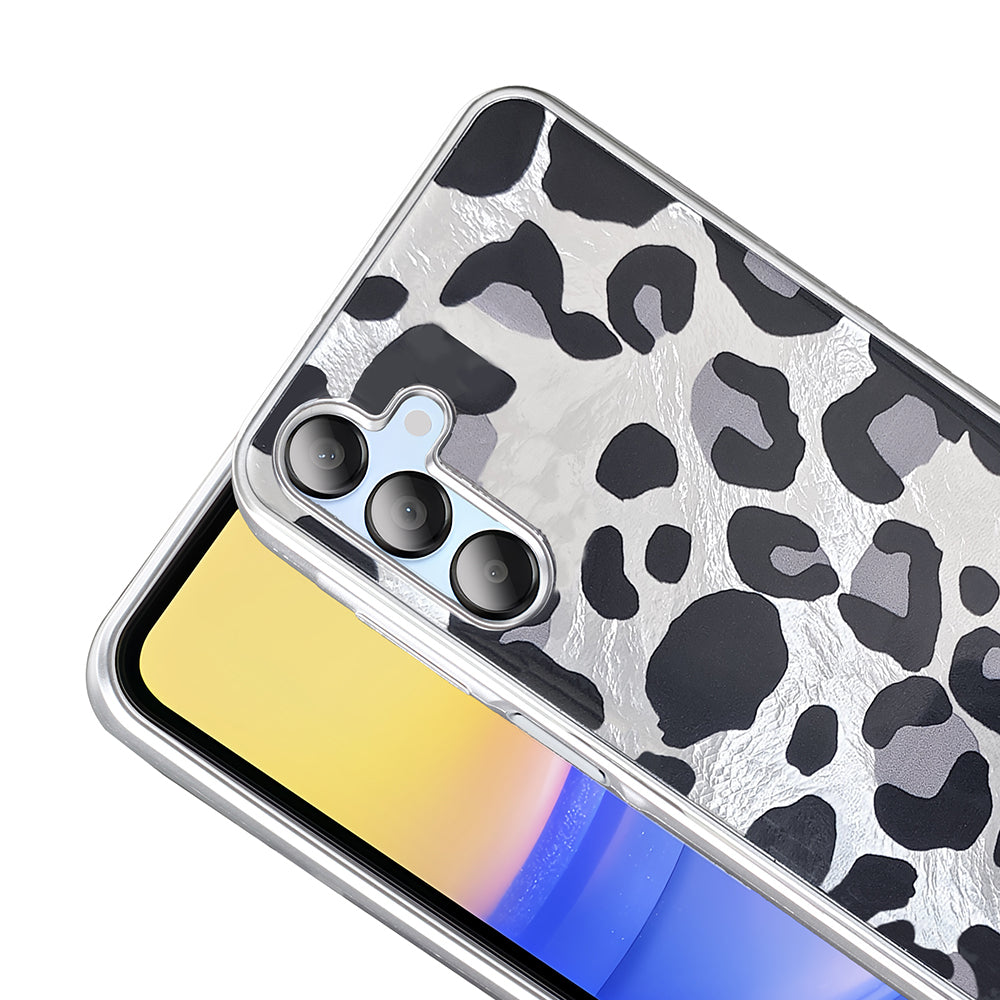Galaxy A15 Case Patterned Zore Mep Cover Gray Leopard