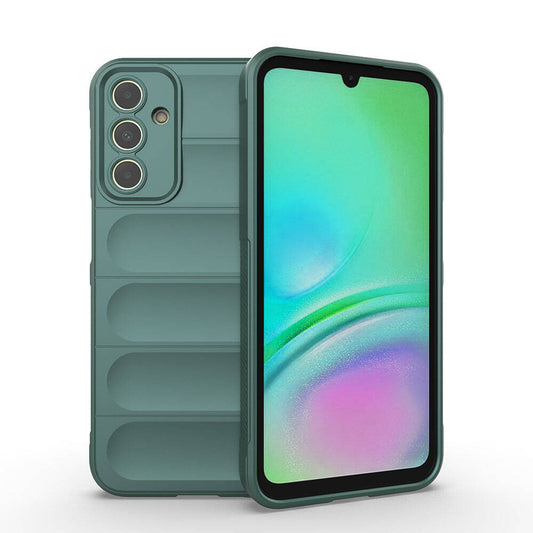 Galaxy A15 Case Flexible TPU Hollow Back Surface Design Zore Ethnic Silicone Cover Dark Green