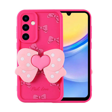 Galaxy A15 Case Camera Protection Figure Design Zore Cover Pink Open