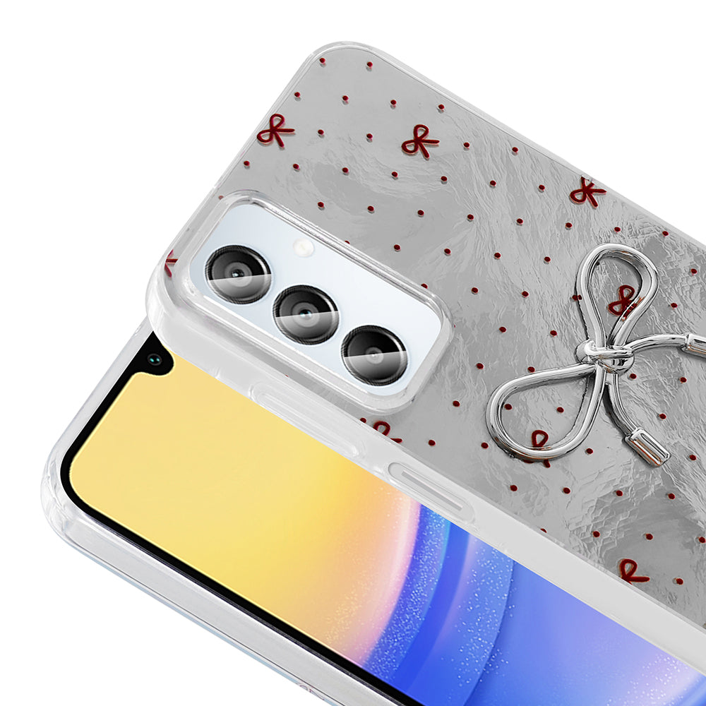 Galaxy A15 Case Camera Protection Figured Zore Ponti Silicone Cover Lilac