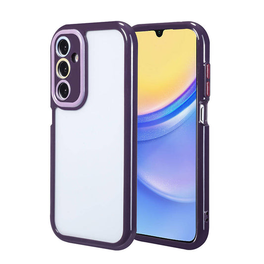 Galaxy A15 Case Camera Protection Colorful Edge and Frame Design Zore Vitamin Cover Deep Purple