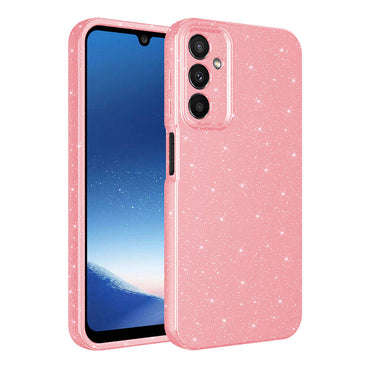 Galaxy A15 Case Camera Protection Glitter Luxury Zore Cotton Cover Pink
