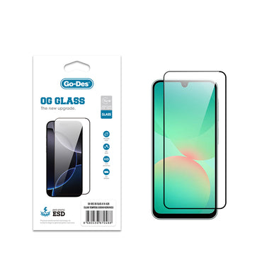 Galaxy A16 Go Des OG Glass Antistatik Temperli Cam Ekran Koruyucu Şeffaf