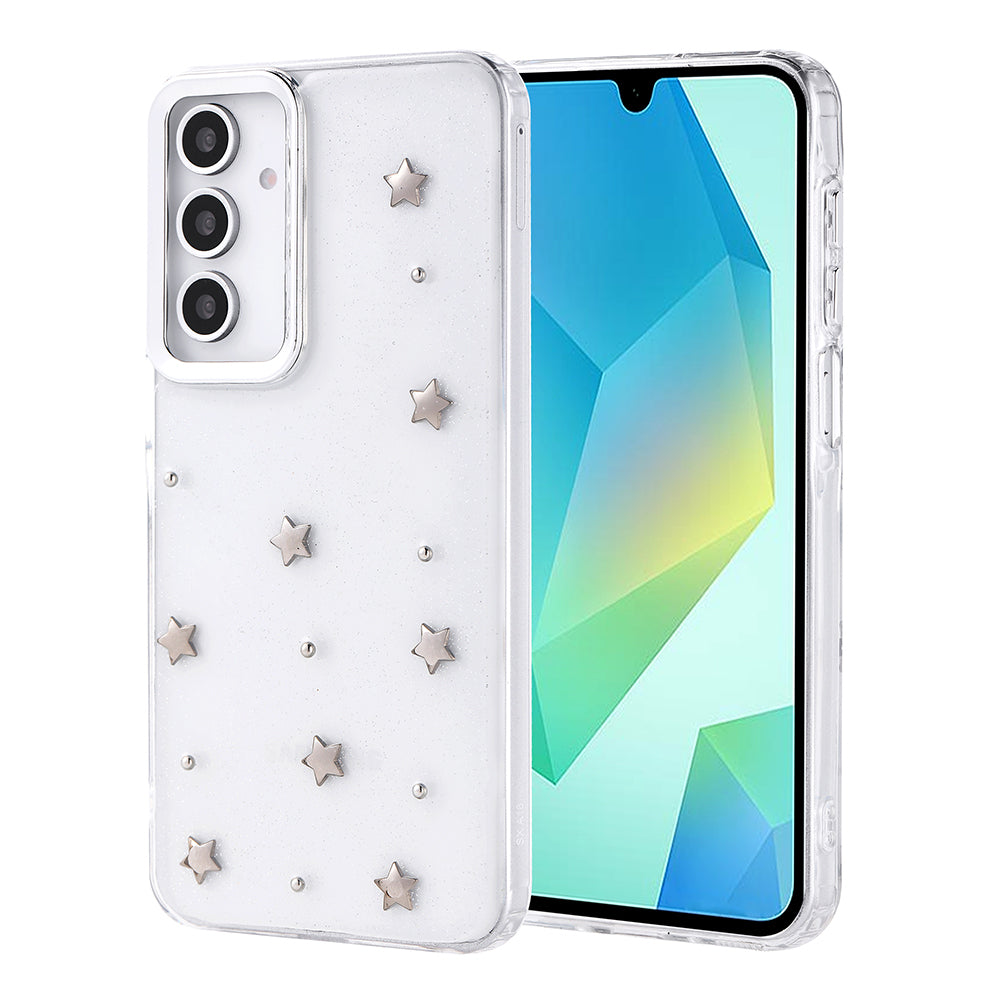 Galaxy A16 Case Airbag Design Glitter Transparent Zore Polar Star Cover