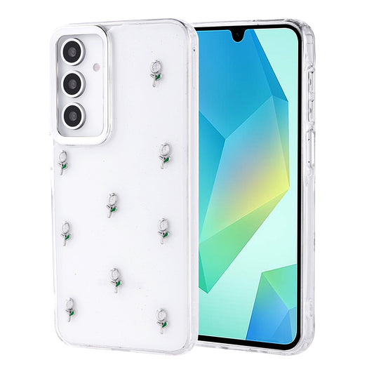 Galaxy A16 Case Airbag Design Glitter Transparent Zore Polar Cover Tulip